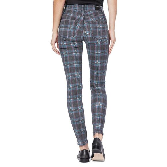 PAIGE Hoxton Plaid High Rise Skinny Ankle Jeans Size 25 - Picture 6 of 6